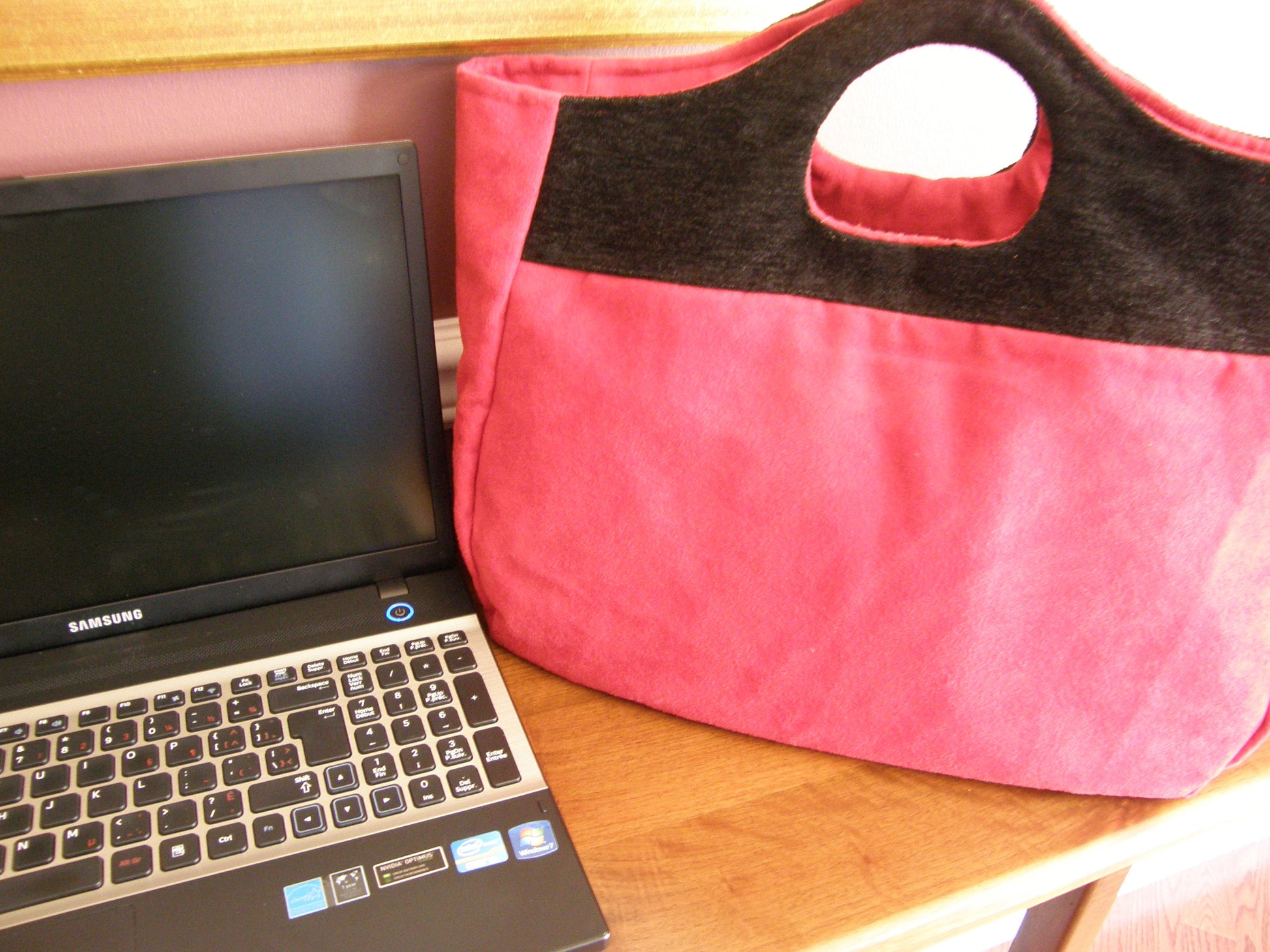 Red and Black Tote Bag